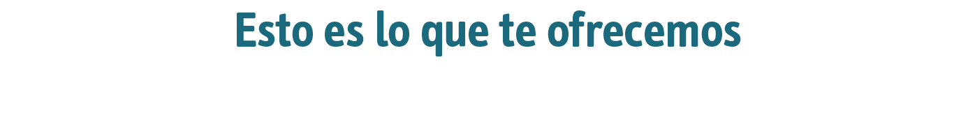 Esto es lo que te ofrecemos