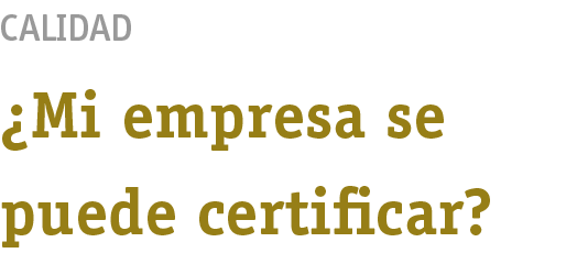 Calidad  Mi empresa se puede certificar 